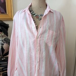 Frank & Eileen l Eileen Striped Linen Long Sleeve Top